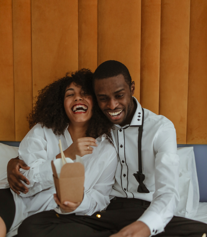 couple eating dinner together