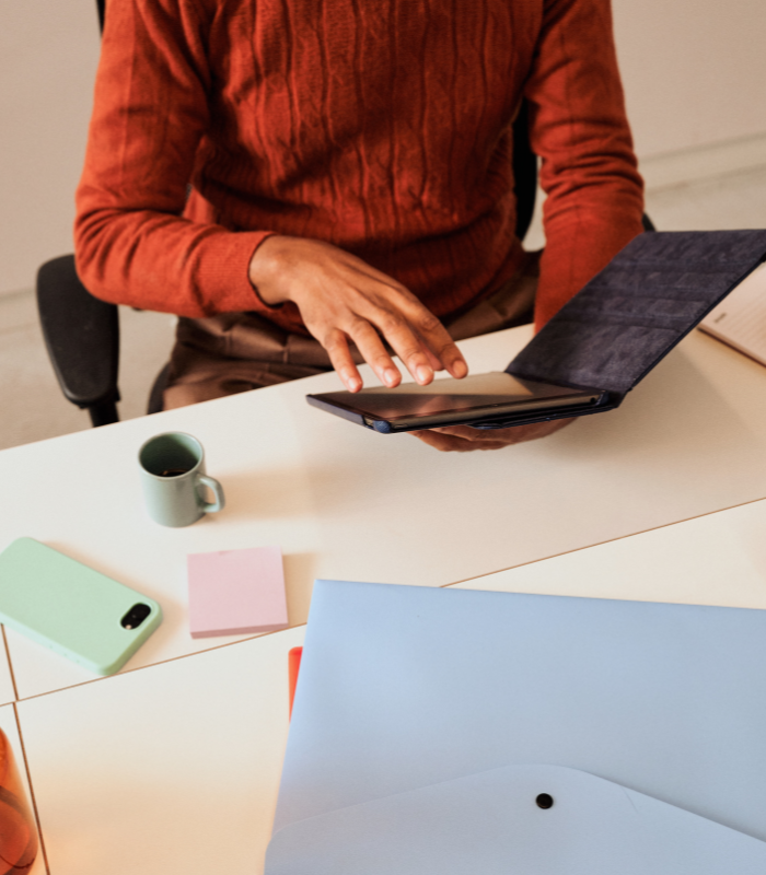 person working at desk