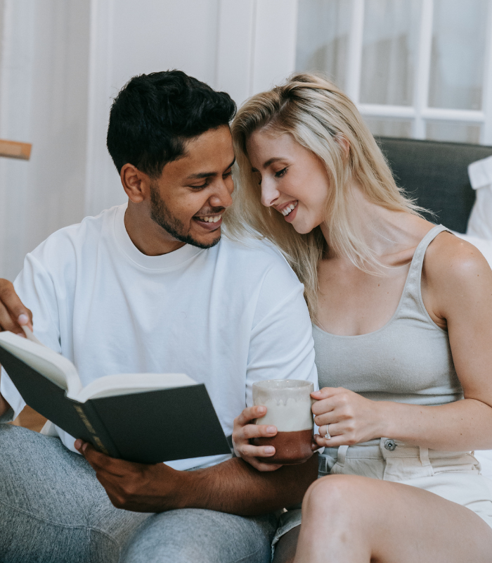 a couple connecting after relationship coaching